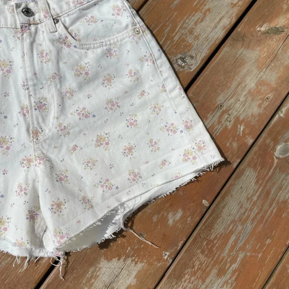 Zara Highrise Floral Print Jean Shorts - Picture 4 of 8